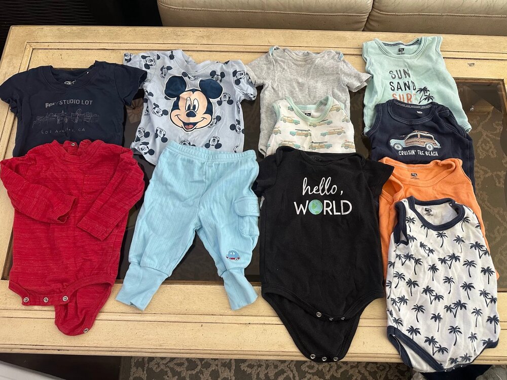 Bundle of Boys Clothes 3-6 Months - Mickey, Beach Themes, Bodysuits